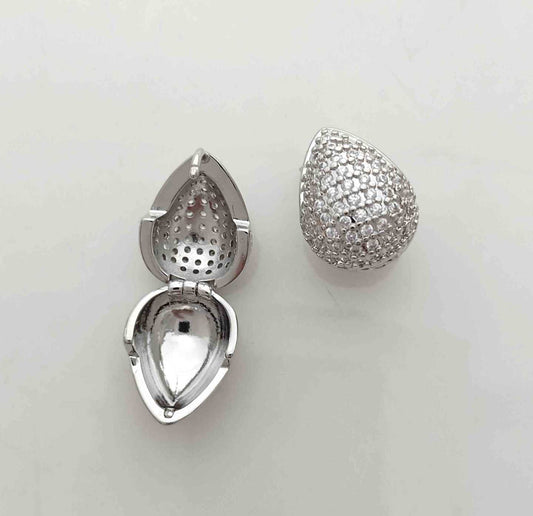 Aro Bañado Plata Gota Circones