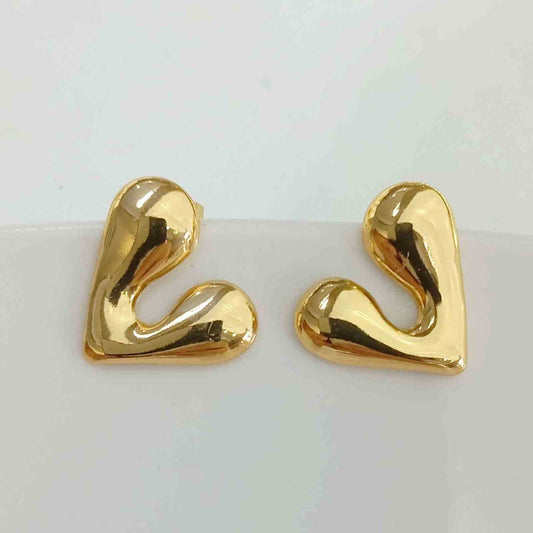 Aro de Acero Dorado Corazon 20mm 