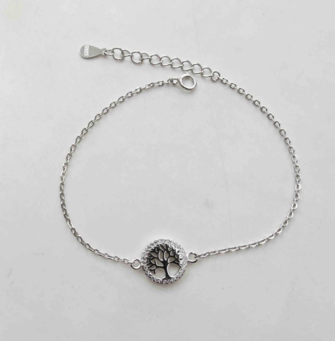Pulsera Plata925 Arbol Redonto Circones