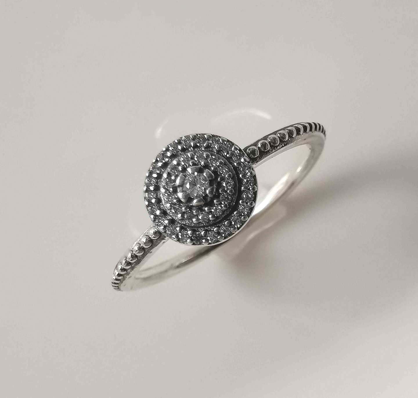 Anillo Plata925 Solitario 3 Circulo Circones