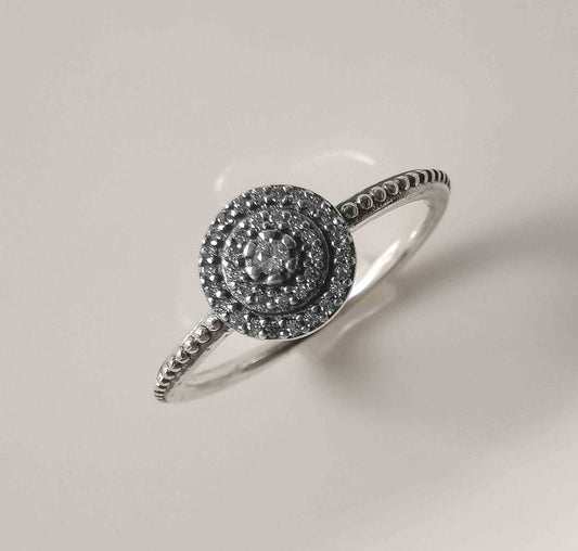 Anillo Plata925 Solitario 3 Circulo Circones