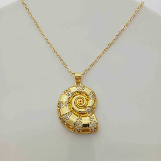 Collar Bañado en Oro Caracola Circones 45cm