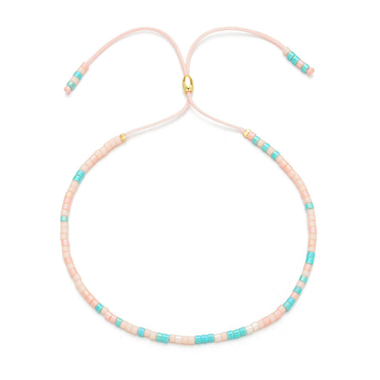 Pulsera Miyuki Rosado y Celeste