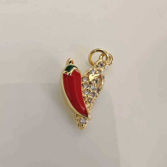 Dije Bañado en Oro 18k 2 Aji Circones 20x11mm