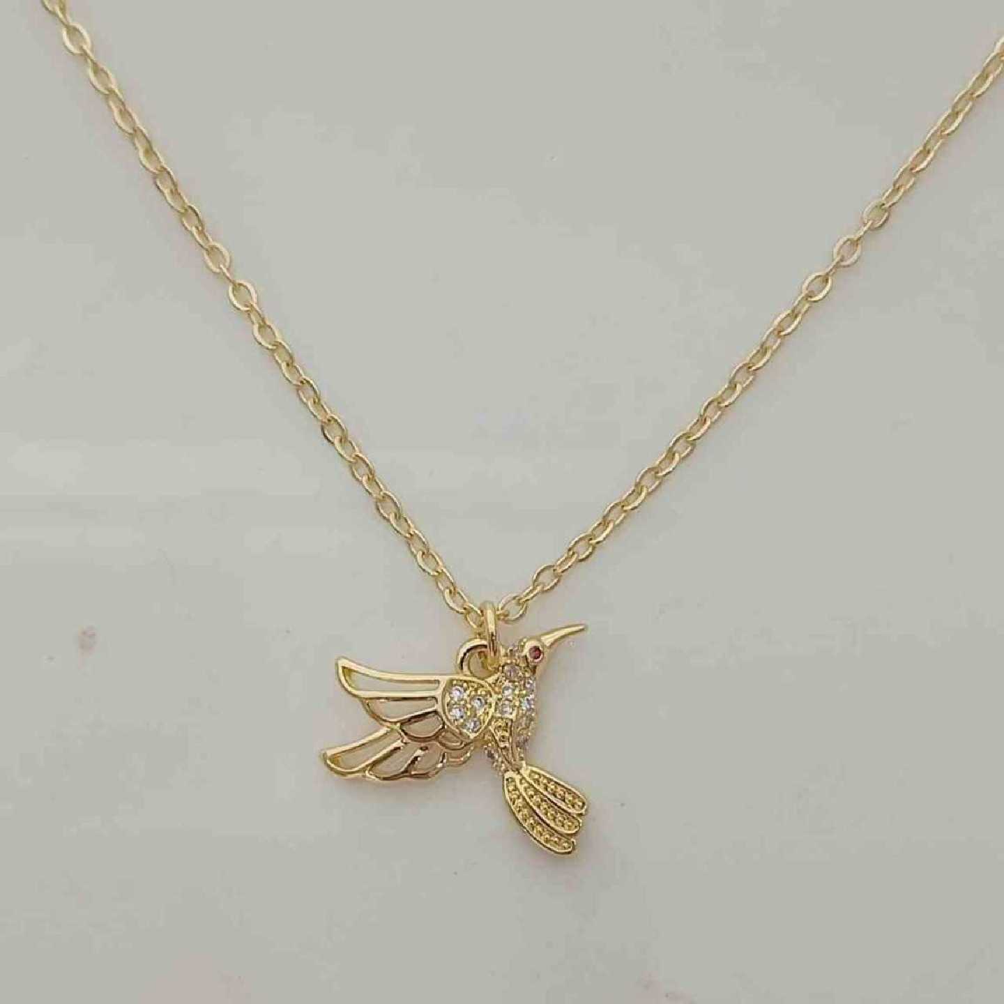 Collar Bañado en Oro Colibri Circones
