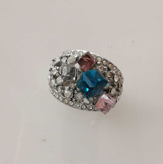 Anillo Plateado Circones 4 cubos color Arriba