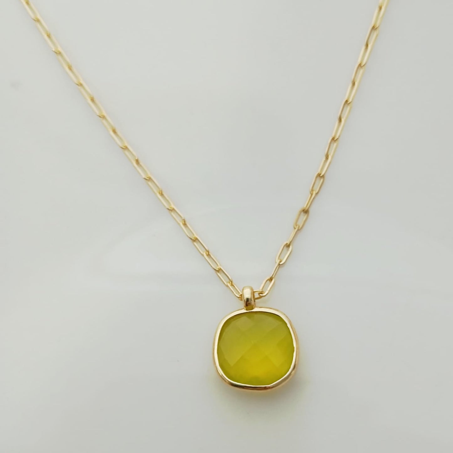 Collar Bañado en Oro 18K Colgante Piedras
