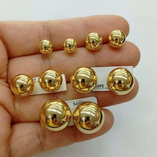 Aro Bañado en Oro 18K Pelota Lisa