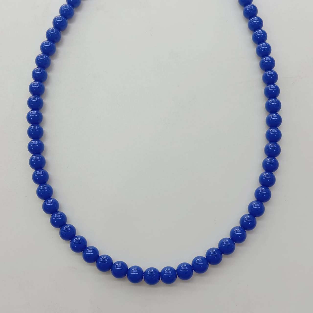 Collar Bañado en Oro Pelotas 8mm Colores Acrilicas 42+5cm