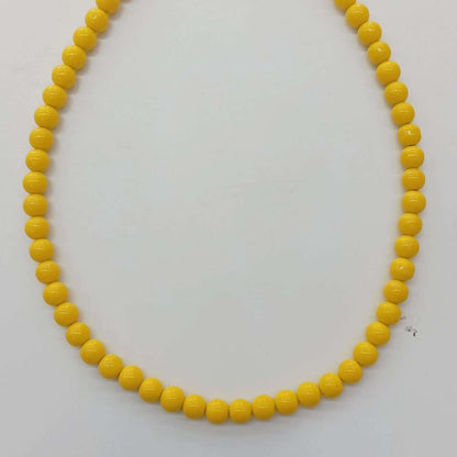 Collar Bañado en Oro Pelotas 8mm Colores Acrilicas 42+5cm