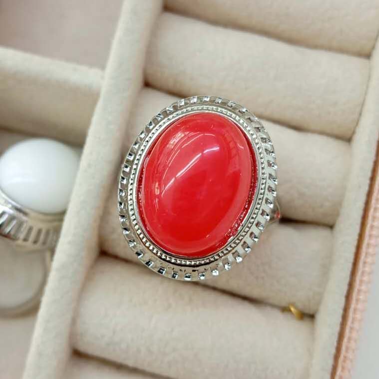 Anillo Bañado Plata Ovalo y Piedras Naturales