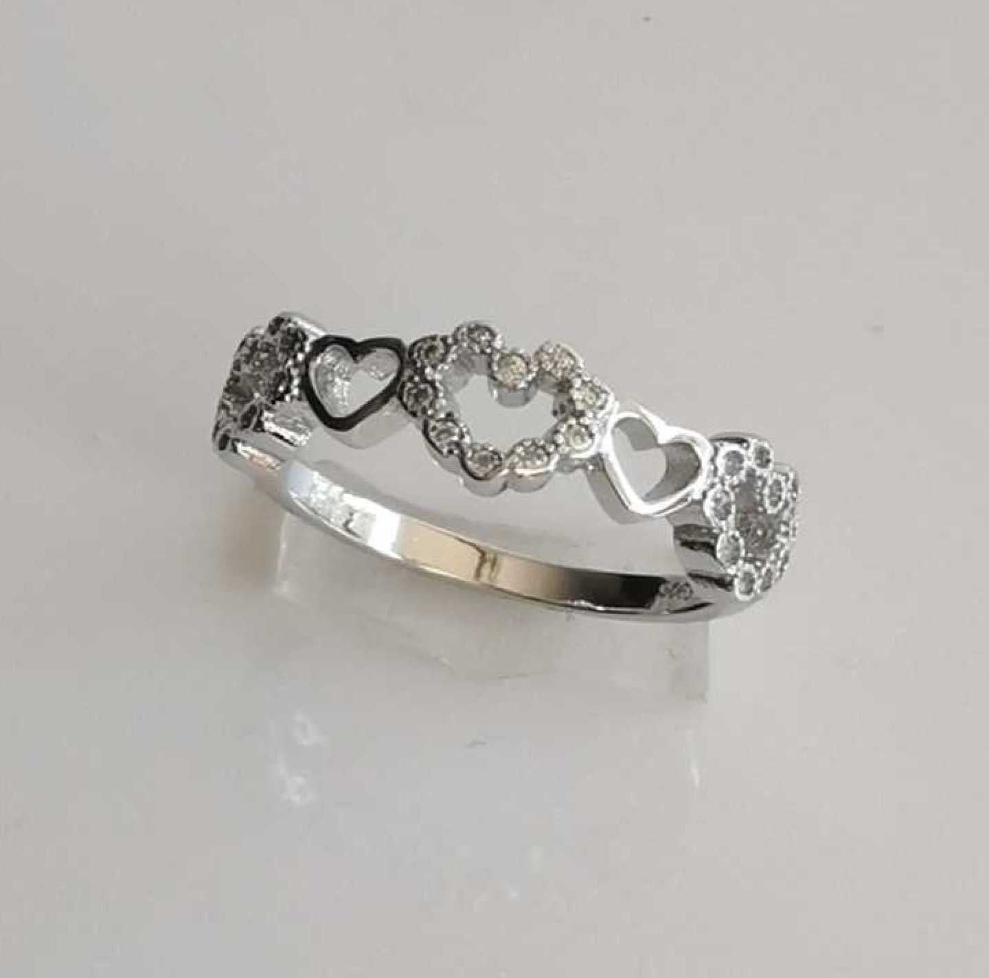Anillo Plata925 Media Corazon Circones