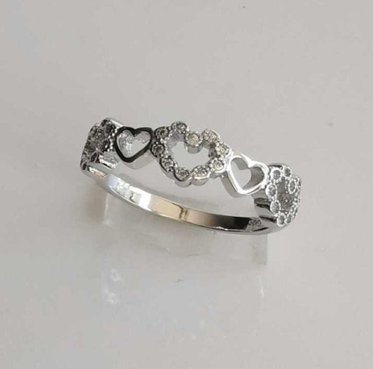 Anillo Plata925 Media Corazon Circones
