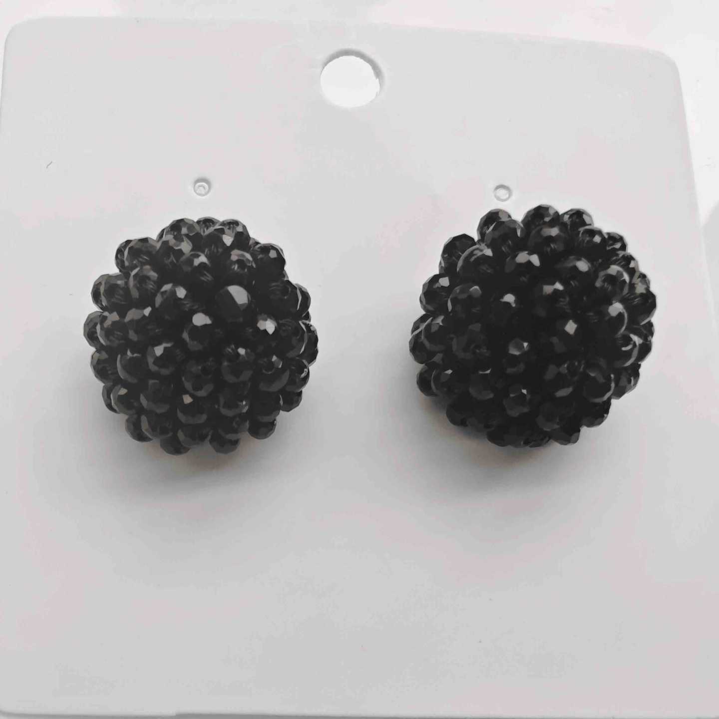 Aro Acero Inoxitable Corto Negro Cristales