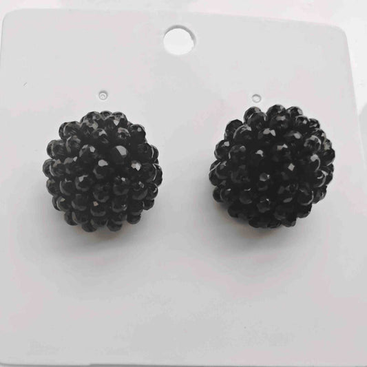 Aro Acero Inoxitable Corto Negro Cristales