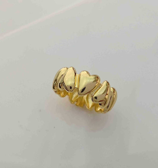 Anillo Bañado En Oro Corazon Sinfin Ajustable