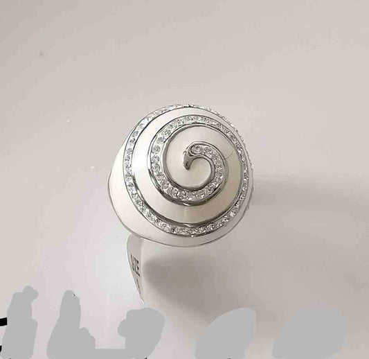 Anillo Acero inoxidable Plata Esmalt BL Calacol Circones