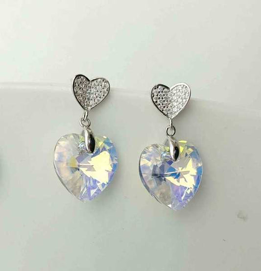 Aro Gancho Corazon Plata925 Circones Colgande Corazon Colores 14mm 