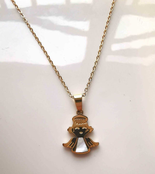 Collar Dorado Angel Con Nacal