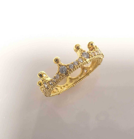 Anillo Bañado Oro Corona Circones Sinfin