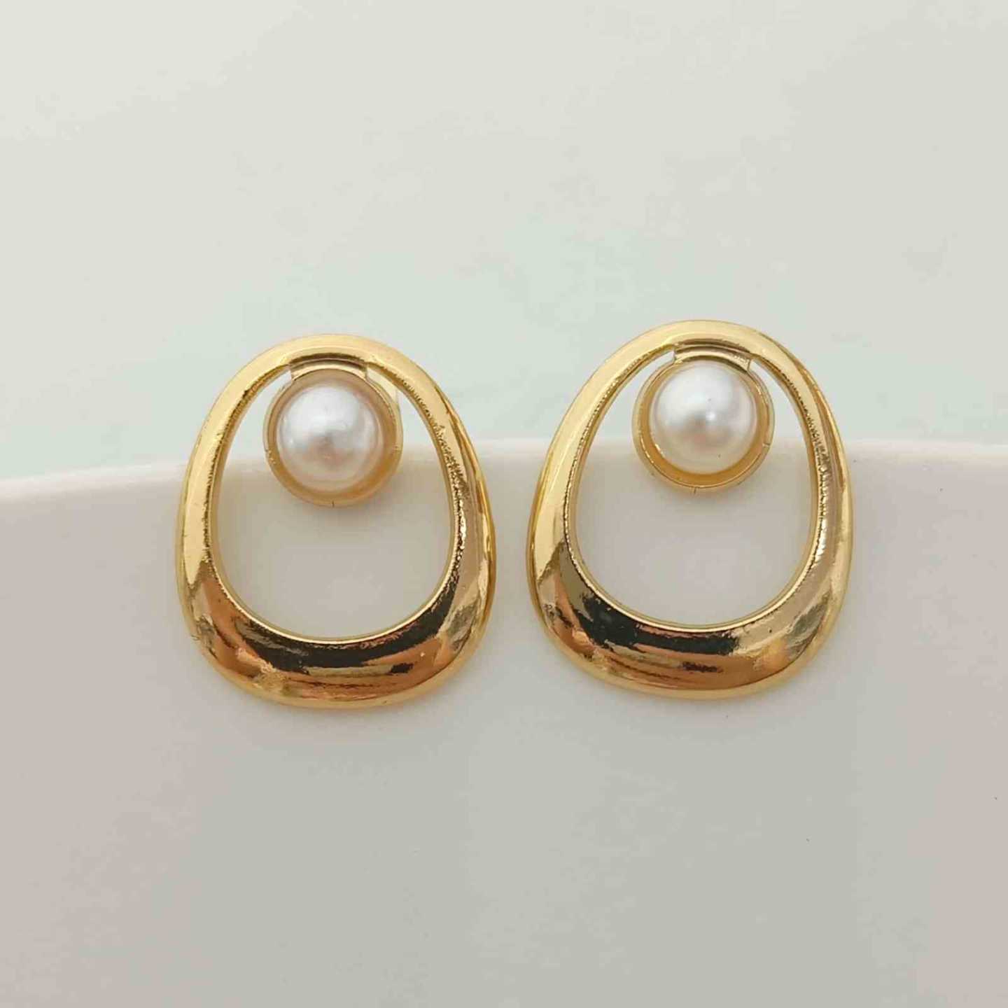 Aro de Acero Quirúrgico Dorado Cordo Perla Gota Cueco 