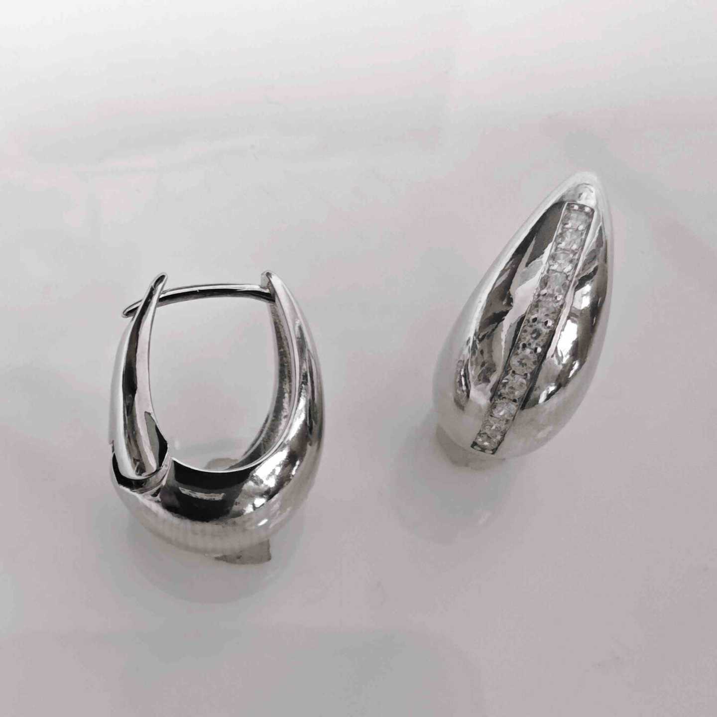 Aro Argolla Bañado en Plata Gota Circones en Linea 16cm