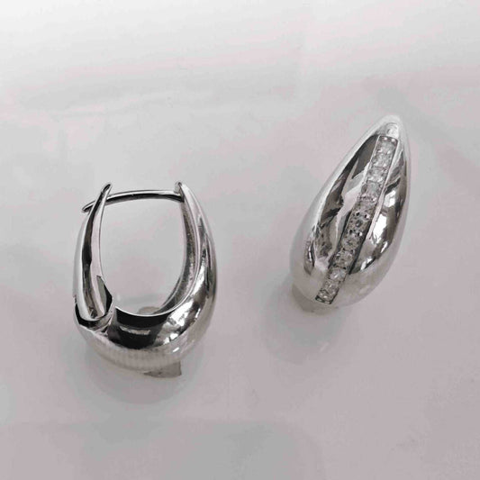 Aro Argolla Bañado en Plata Gota Circones en Linea 16cm