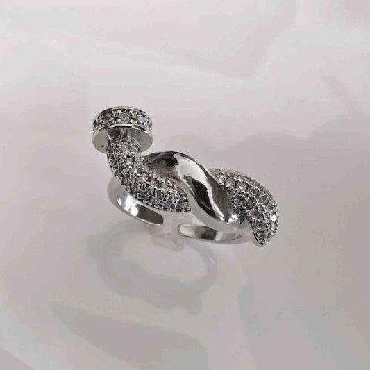 Anillo Bañado en Plata Clavo Torcido Circones