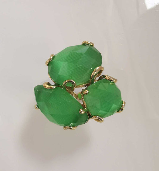 Anillo Bañado Oro Piedras Ajustable