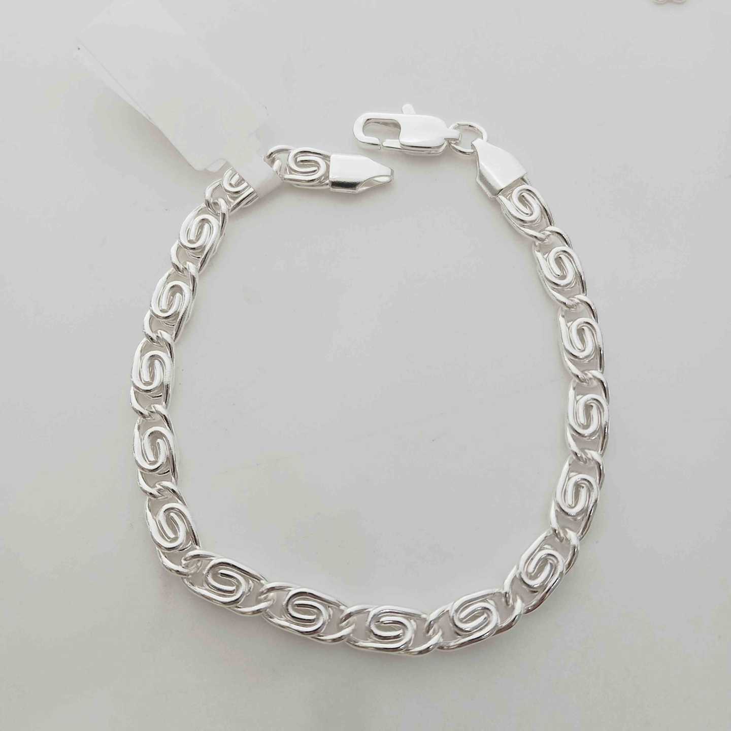 Pulsera Plateada Cadena Clip
