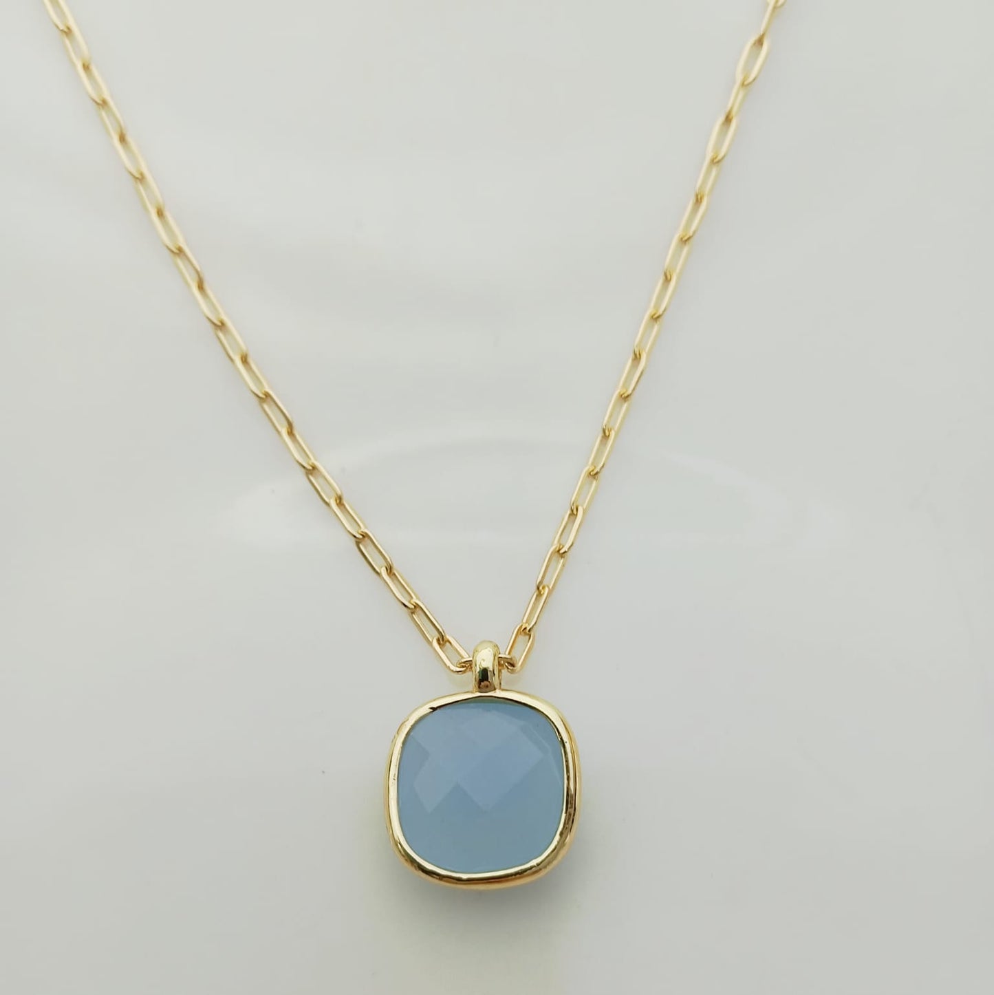 Collar Bañado en Oro 18K Colgante Piedras