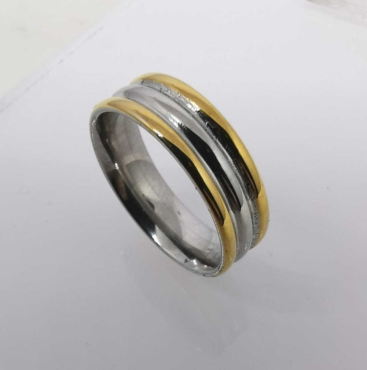 Anillo Acero inoxidable Argolla Bicolor