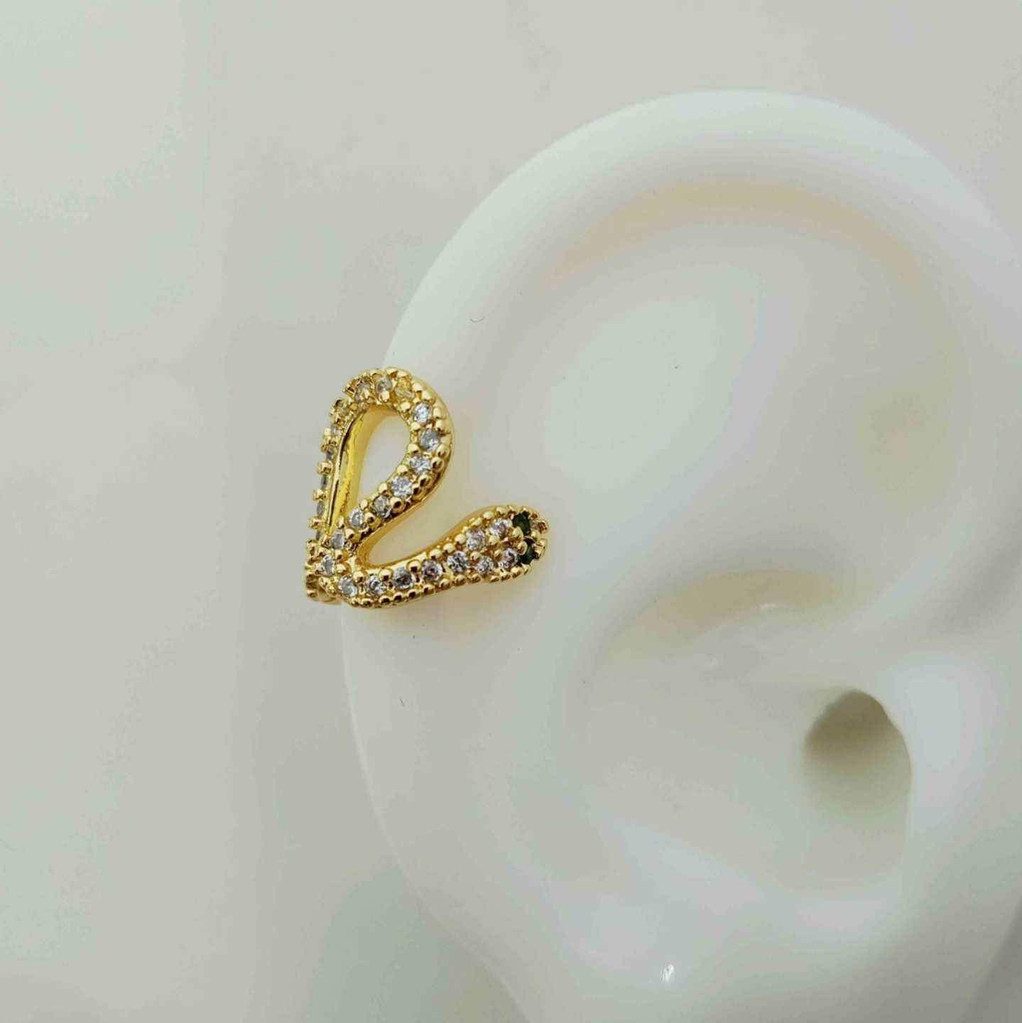 Aro Ear Cuff Bañado Oro Serpiende Circones