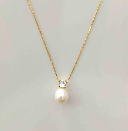 Collar Plata925 Punto Luz y Perla Rio