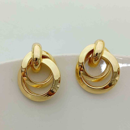 Aro Bañado en Oro 18k 3 Argollas Juntos 