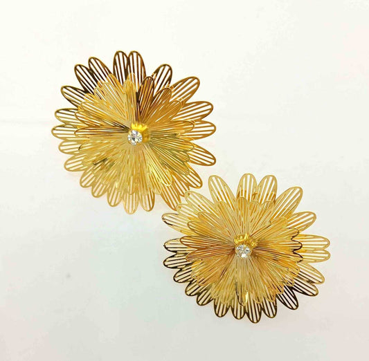Aro Dorado Flor Punto Luz en Centro