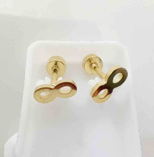 Aro Dorado Acero Inoxitable Infinito Con Tope