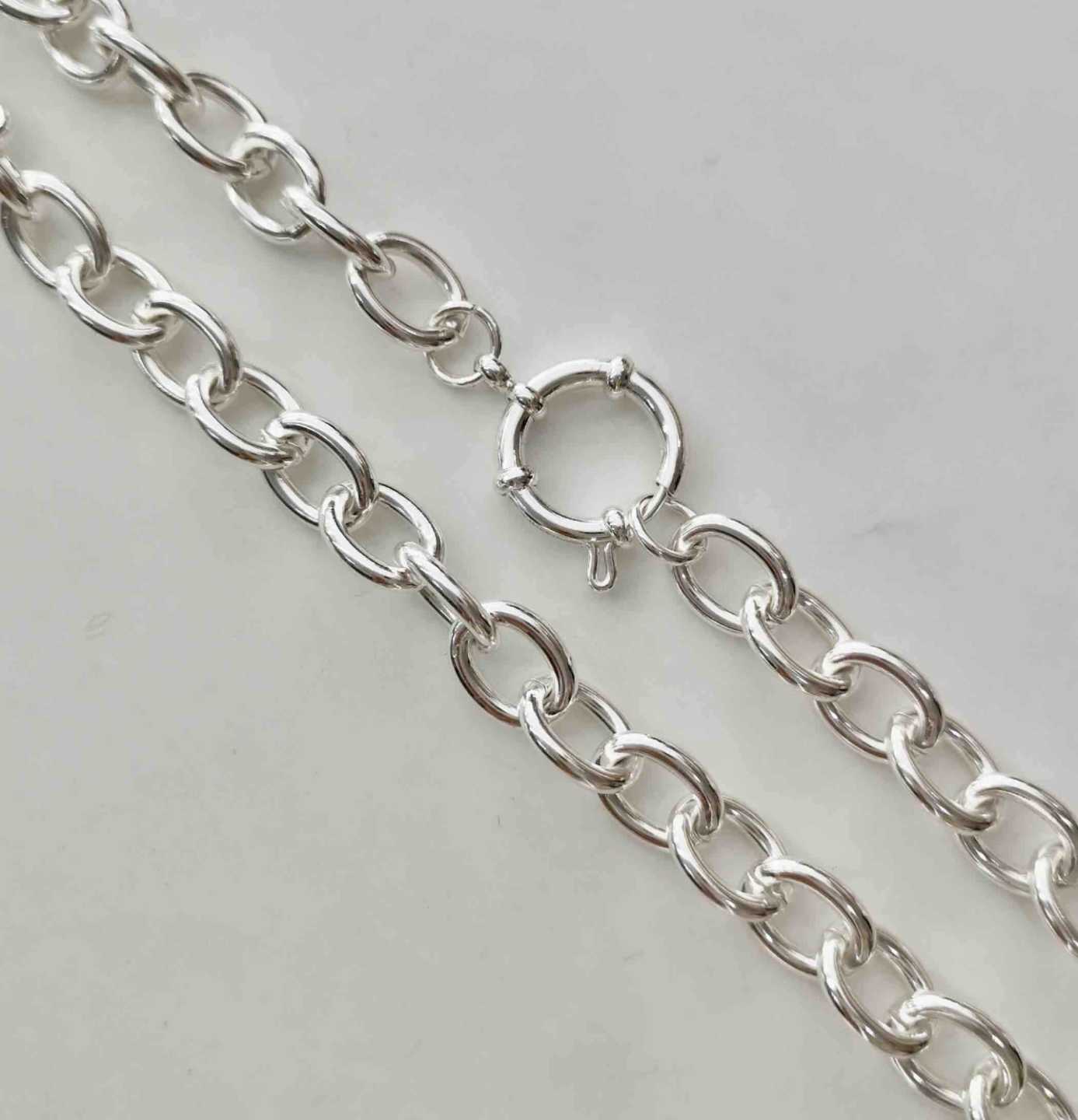  Collar Acero Quirurgico Bañado en Plata Eslabon Gureso 50cm