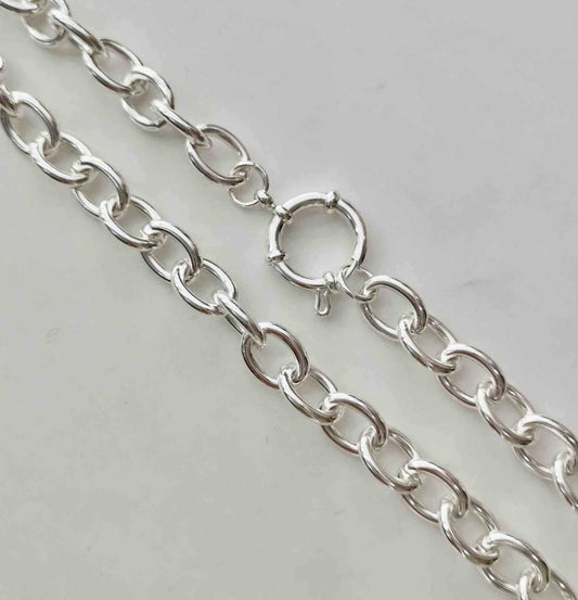  Collar Acero Quirurgico Bañado en Plata Eslabon Gureso 50cm