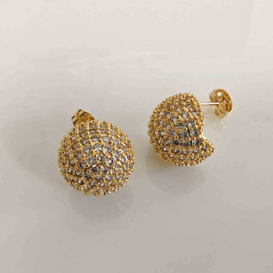 Aro Bañado en Oro 18K Tres cuartos de un pelota Circones 15mm