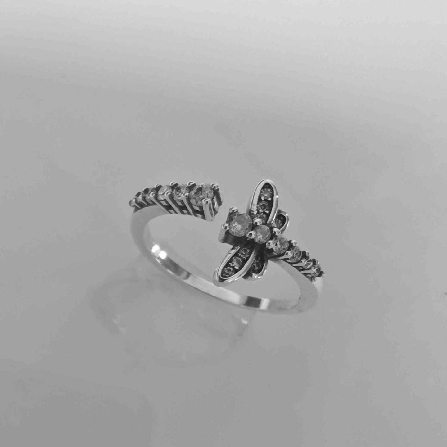 Anillo Plata925 Abierto Libelula Circones