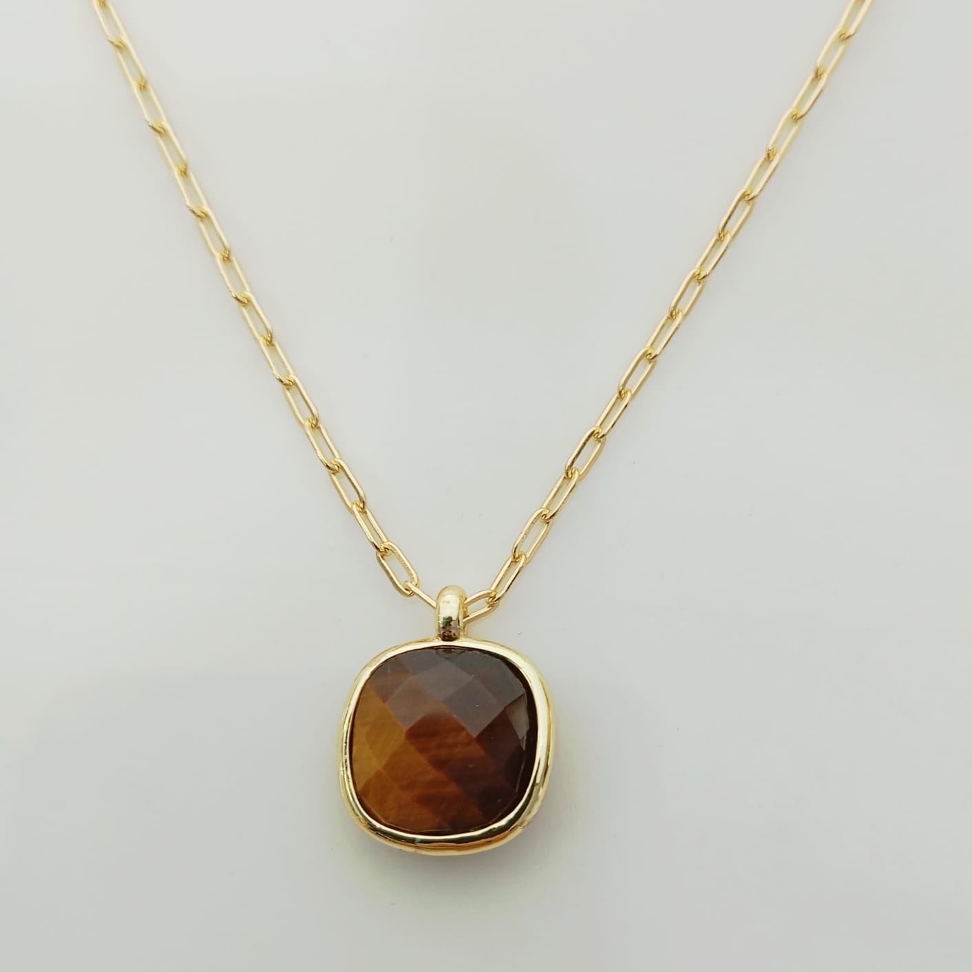Collar Bañado en Oro 18K Colgante Piedras