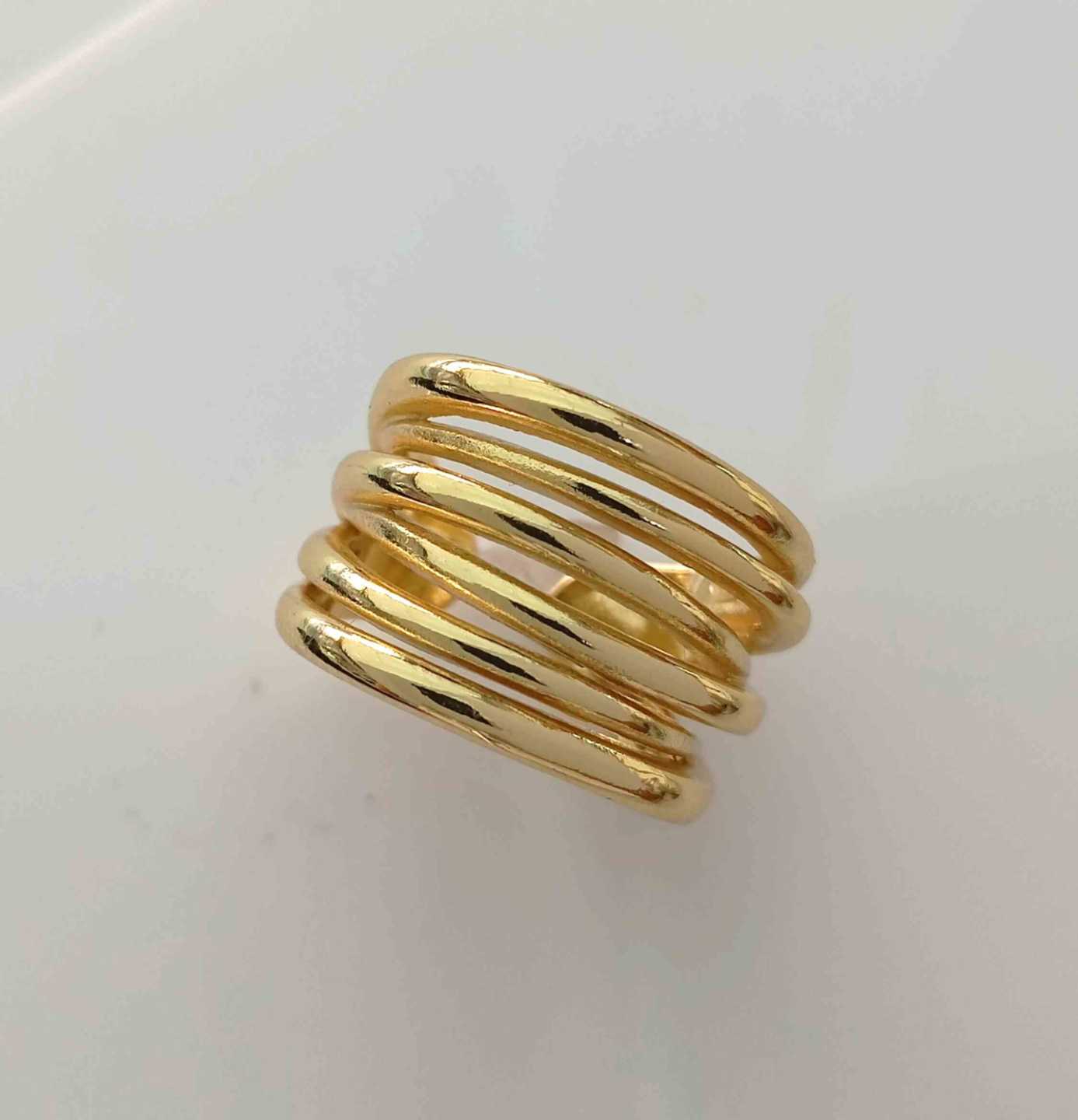 Anillo Bañado En Oro 18k 6 Lineas Ajustable