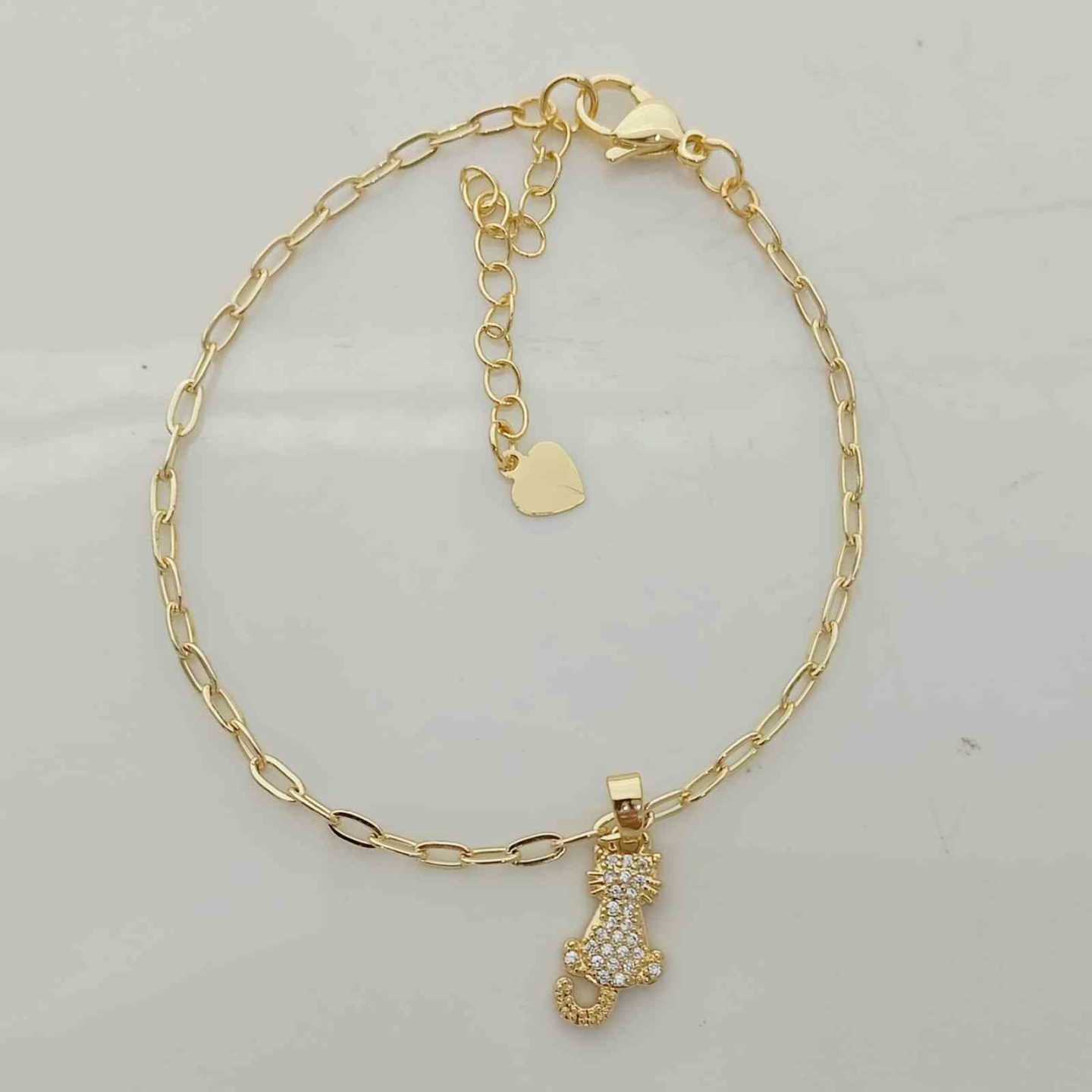 Pulsera Bañado Oro Gato Circones 