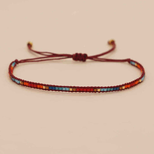 Pulsera Hilo Miyuki Rojo