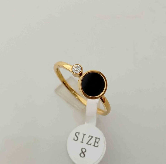 Anillo Dorado 1 Negro y Punto Luz