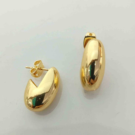 Aro Bañado Oro Colgante Ovalo Liso 18x8mm