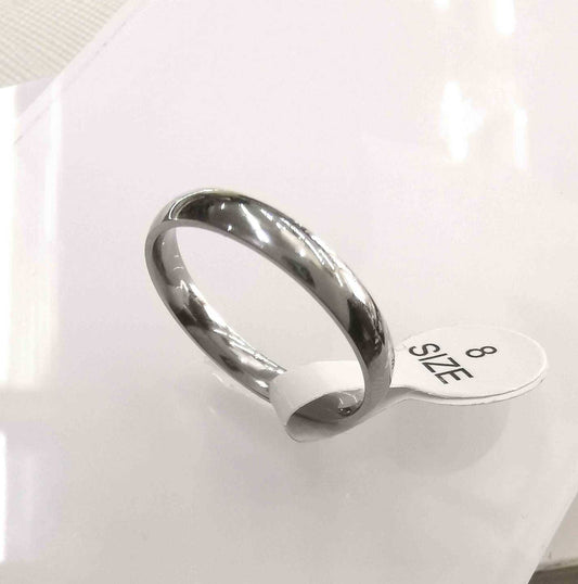 Anillo Acero inoxidable Plateado Argolla Lisa 3mm