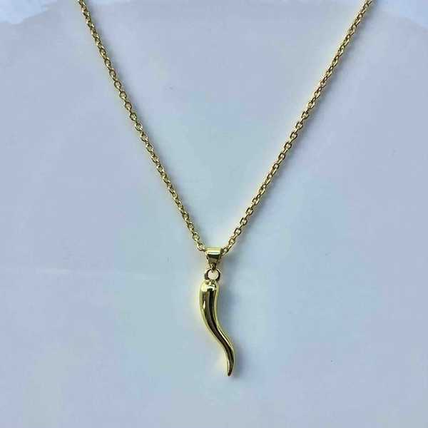 Collar Bañado En Oro Colgante Aji Dorado