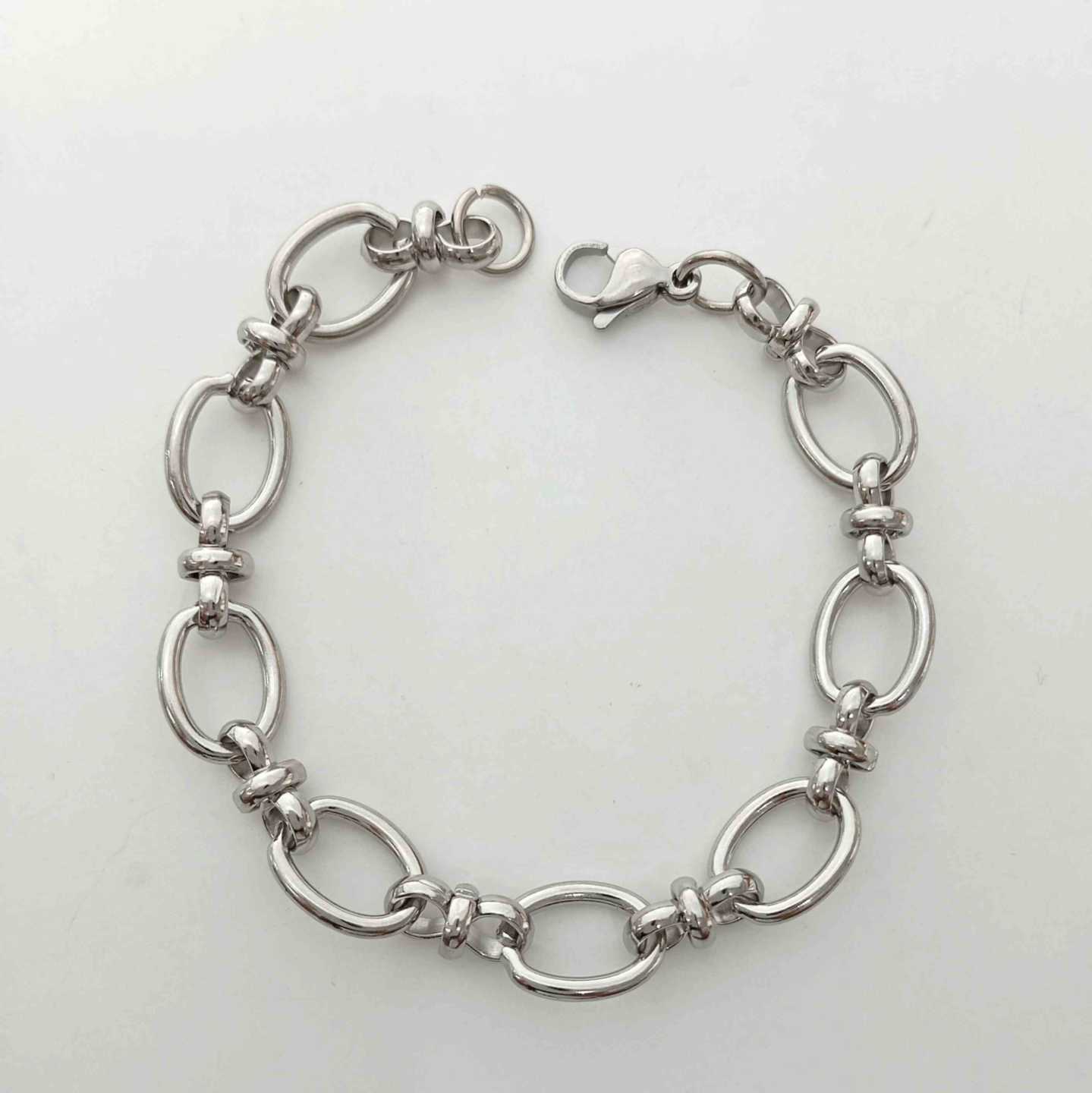 Pulsera Plateada Infinito Conterco Ovalos Grande